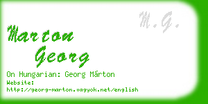 marton georg business card
